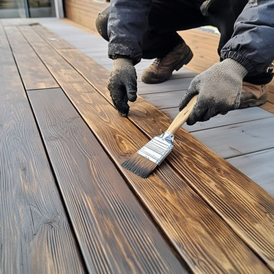 Outdoor_terrace_wood_planks_being_painted