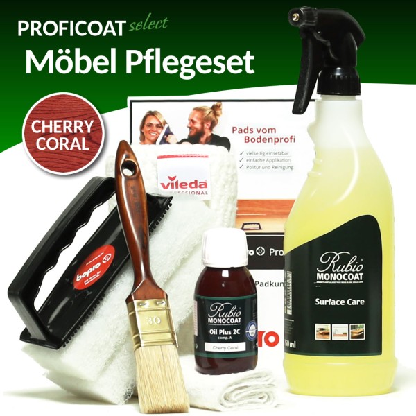 proficoat Möbelpflege Set mit Rubio Öl, Sprühseife und Profi Zubehör